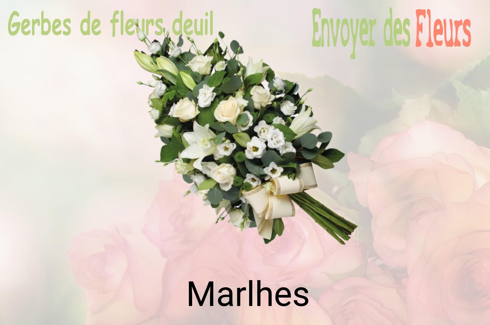 Gerbe de fleurs de deuil livrée à Marlhes